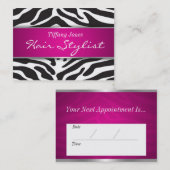 Zebra Print Cosmetology Appointcard Afsprakenkaartje (Voorkant / Achterkant)