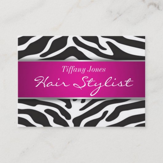 Zebra Print Cosmetology Appointcard Afsprakenkaartje (Voorkant)