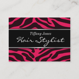 Zebra Print Cosmetology Appointment Card (Roze) Afsprakenkaartje