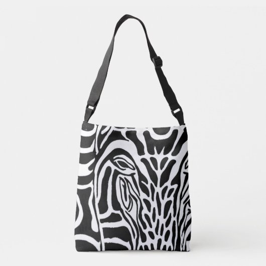 Zebra Print - Crossbody Canvas tas (Achterkant)