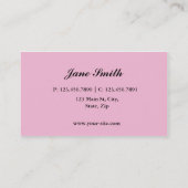 Zebra Print Cupcake bakkerij roze elegant Visitekaartje (Achterkant)