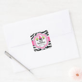 Zebra Print Cupcake bakkerij Vierkante Sticker (Envelop)