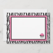 Zebra Print & Cupcake Birthday Kaart (Achterkant)