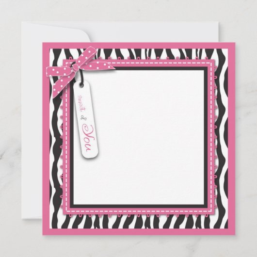 Zebra Print & Cupcake Dank je Bedankkaart (Achterkant)