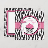 Zebra Print & Cupcake Dank je Bedankkaart (Voorkant / Achterkant)