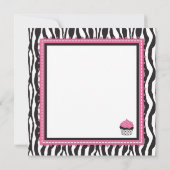 Zebra Print & Cupcake Dank je Bedankkaart (Achterkant)