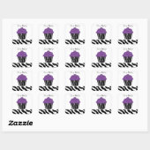 Zebra Print Cupcake Vierkante Sticker (Vel)