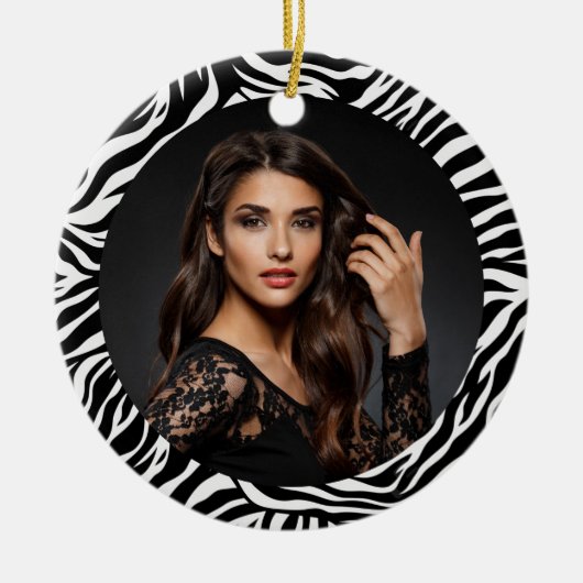 Zebra Print Custom Photo Ornament (Voorkant)