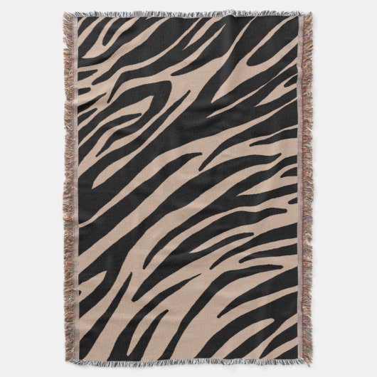 Zebra Print Custom Throw Blanket Deken (Voorkant Verticaal)