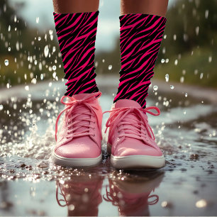 Zebra Print Cute Modern & Elegant Girly Pink Black Sokken