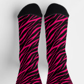 Zebra Print Cute Modern & Elegant Girly Pink Black Sokken (Top)