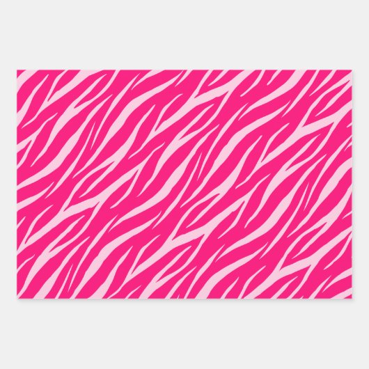 Zebra Print Cute Modern & Elegant Girly Pink White Inpakpapier Vel (Voorkant 3)