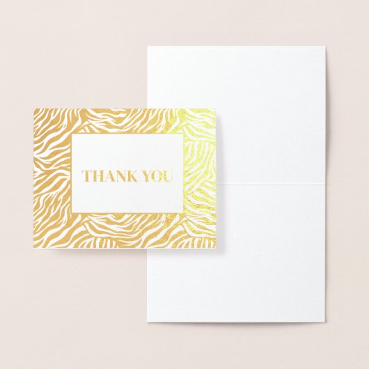 Zebra Print Dank je Folie Kaarten (Display)