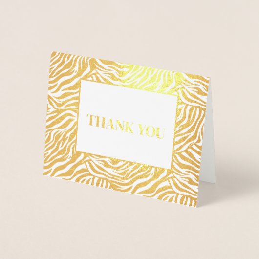 Zebra Print Dank je Folie Kaarten (Voorkant)