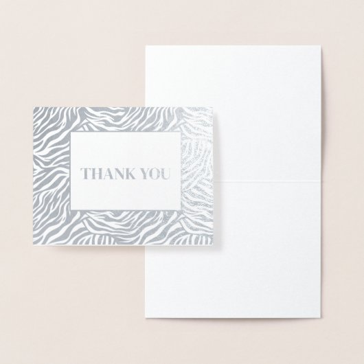 Zebra Print Dank je Folie Kaarten (Display)