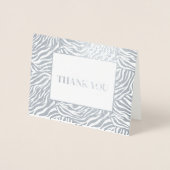 Zebra Print Dank je Folie Kaarten (Voorkant)