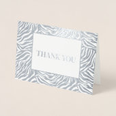 Zebra Print Dank je Folie Kaarten (Voorkant)