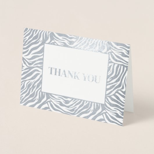 Zebra Print Dank je Folie Kaarten (Voorkant)