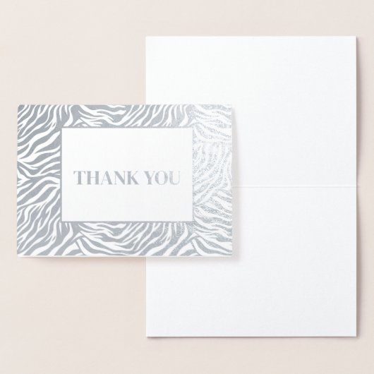 Zebra Print Dank je Folie Kaarten (Display)