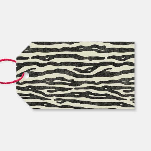 Zebra Print Dank u Bruiloft Elegante Streep Cadeaulabel (Achterkant Horizontaal)