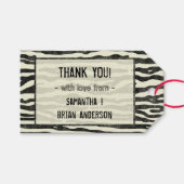 Zebra Print Dank u Bruiloft Elegante Streep Cadeaulabel (Voorkant (Horizontaal))