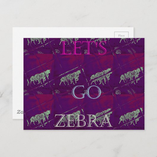 Zebra Print Decor: een leuk ontwerp Briefkaart (Voorkant / Achterkant)