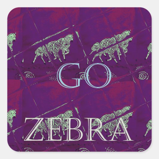 Zebra Print Decor: een leuk ontwerp Vierkante Sticker (Voorkant)