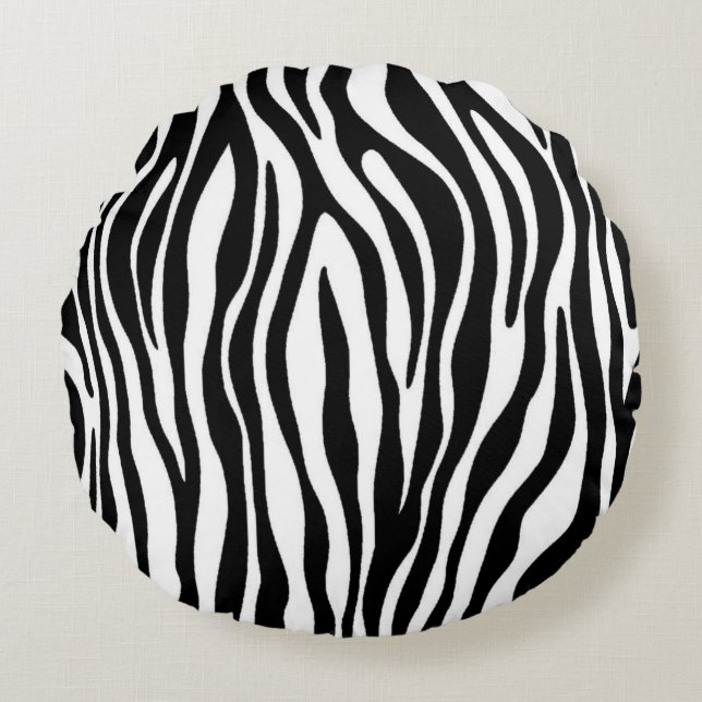 Zebra Print Design Rond Kussen (Voorkant)