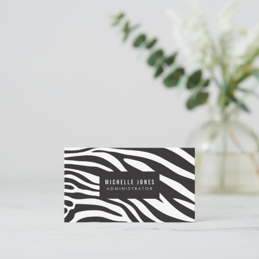 Zebra Print Designer Stylist Visitekaartjes (Staand voorkant)