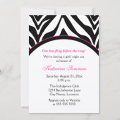 Zebra Print & Diamond Bachelorette Party Kaart (Achterkant)