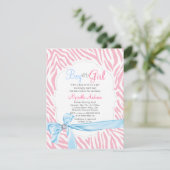 Zebra Print & Diamond Girl of Boy Baby shower Kaart (Staand voorkant)