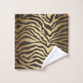 Zebra Print Dierenhuid Skins Gold Glam Modern Bad Handdoek (Wasdoekje)