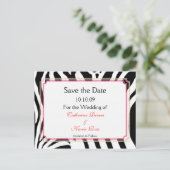 ZEBRA PRINT/DIY EVENT/DE DATUM OPSLAAN AANKONDIGINGSKAART (Staand voorkant)