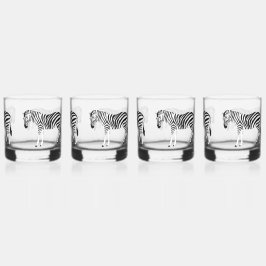 Zebra Print Drinkware Set Whisky Glas