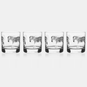 Zebra Print Drinkware Set Whisky Glas
