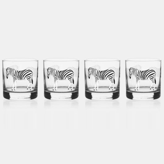 Zebra Print Drinkware Set Whisky Glas (Links)