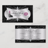 Zebra Print Ebony Glitter Cosmetology Visitekaartje (Voorkant / Achterkant)