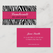 Zebra Print Elegant Moderne Mode Classy Visitekaartje (Voorkant / Achterkant)