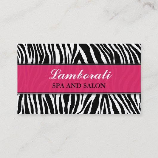 Zebra Print Elegant Moderne Mode Classy Visitekaartje (Voorkant)