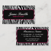 Zebra Print elegant stijlvol modern Visitekaartje (Voorkant / Achterkant)