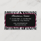 Zebra Print elegant stijlvol modern Visitekaartje (Achterkant)