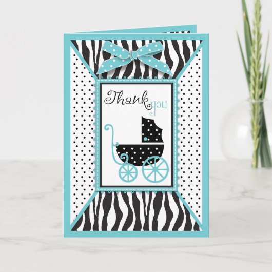 Zebra Print en Baby Carriage Bedankt (Voorkant)