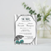 Zebra print en Blauwgroen accentuerkast uitnodigen Kaart (Staand voorkant)