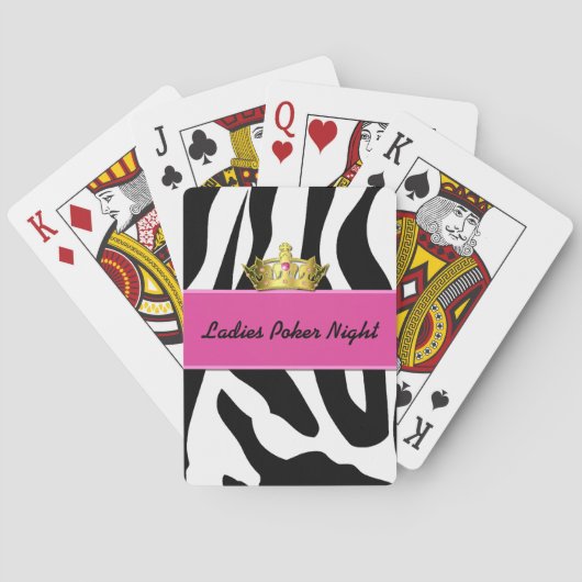 Zebra Print- en crown-dames speelkaarten (Achterkant)