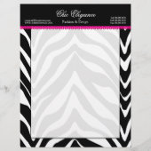 Zebra print en kant briefhoofd ontwerp (Voorkant)