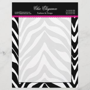 Zebra print en kant briefhoofd ontwerp