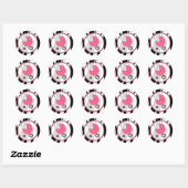 Zebra Print en Roze Baby Carriage Sticker (Vel)