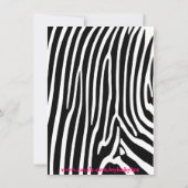 Zebra print en roze diva 3e verjaardagsuitnodiging kaart (Achterkant)