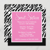 Zebra Print en Roze Kaart (Voorkant / Achterkant)