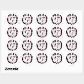Zebra Print en Roze Verjaardag Sticker (Vel)